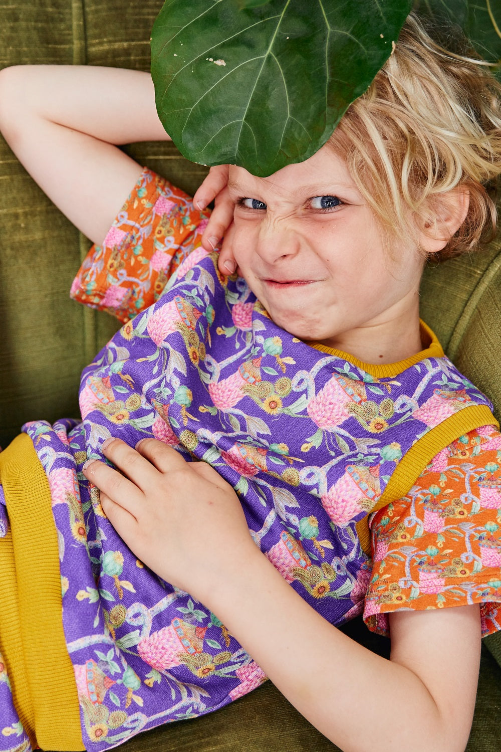Kids organic cotton sweater vest.