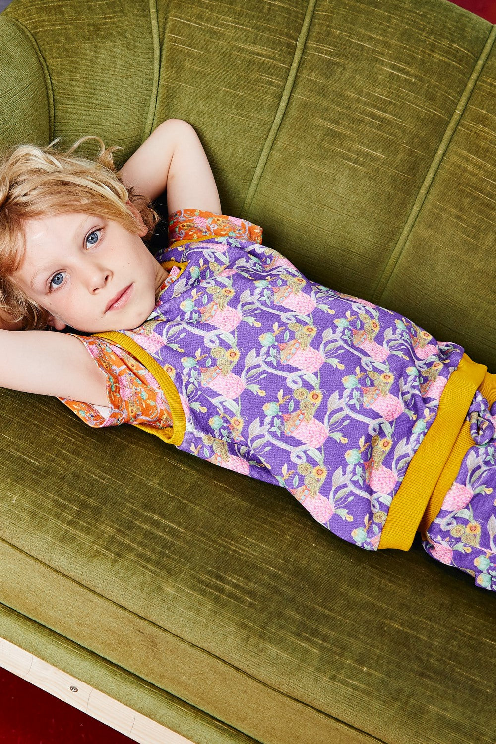 Kids organic cotton sweater vest.
