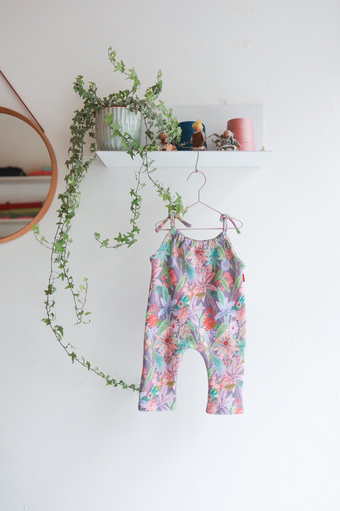 Babies organic cotton sweat overalls.