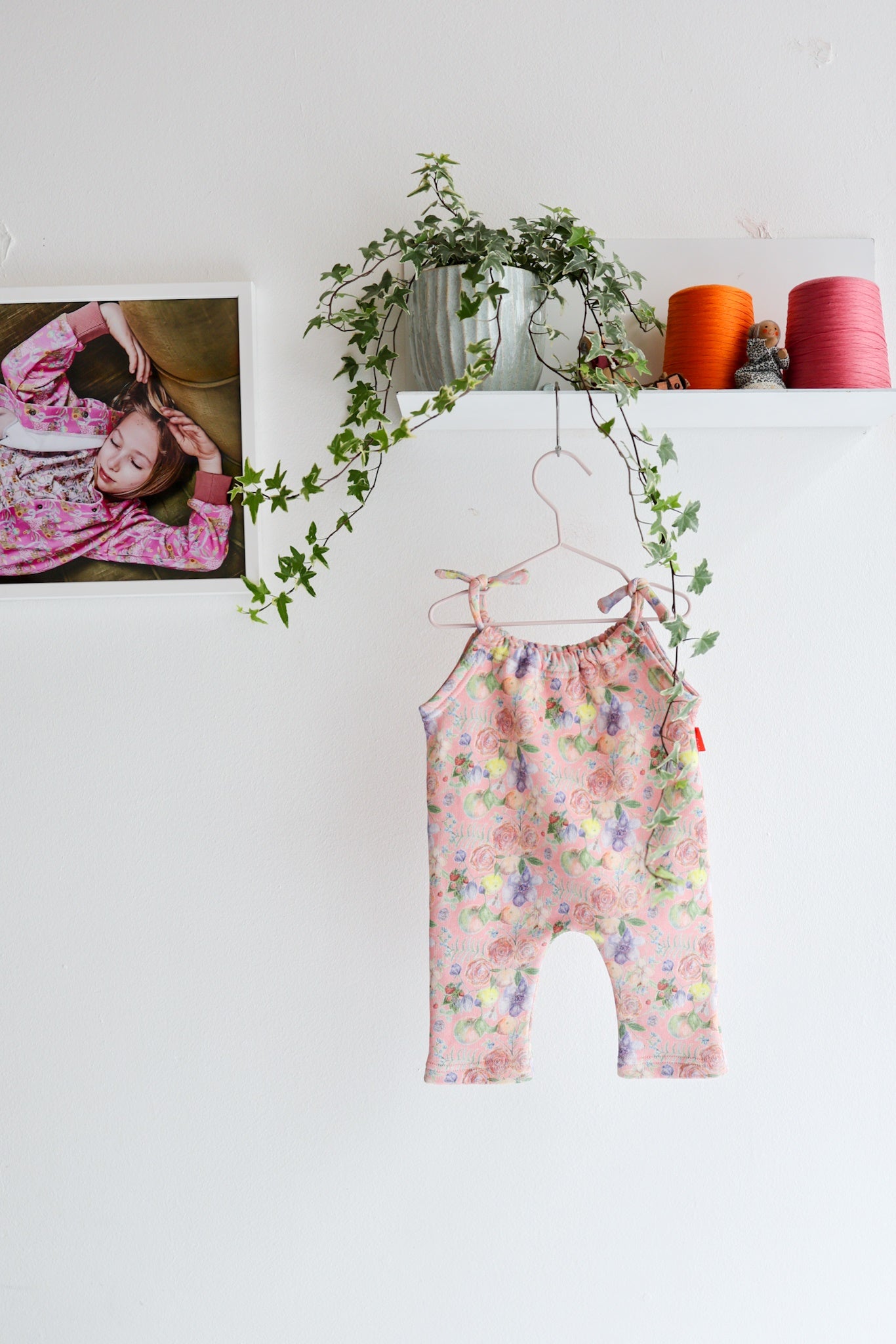 Babies organic cotton sweat overalls.