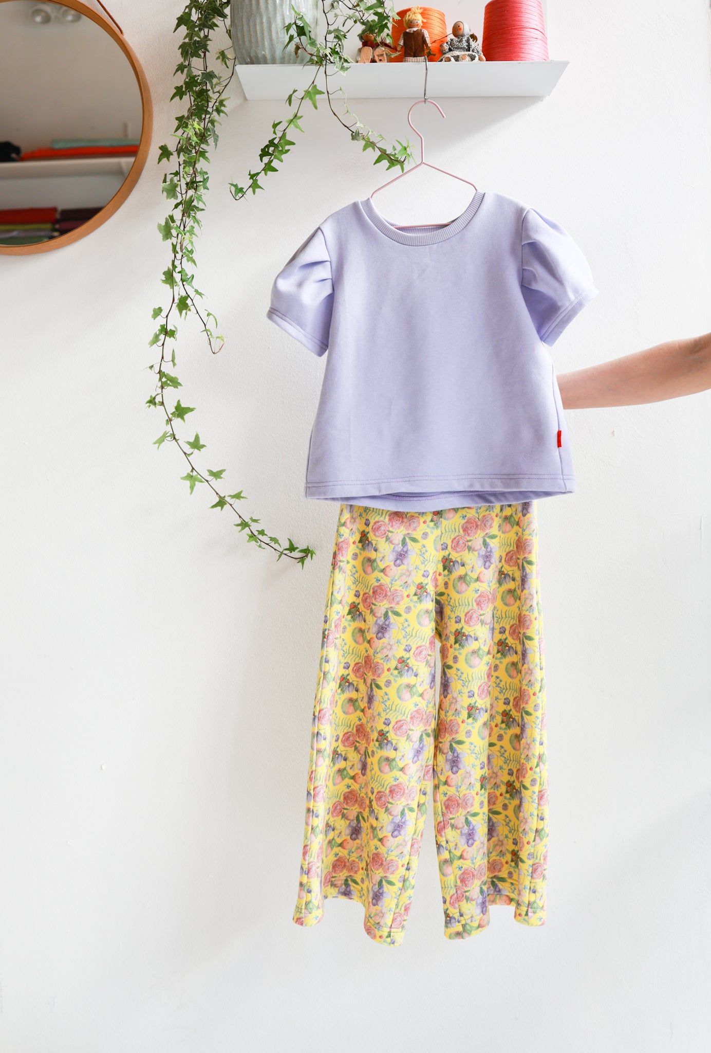 Kids organic cotton extra wide pants.