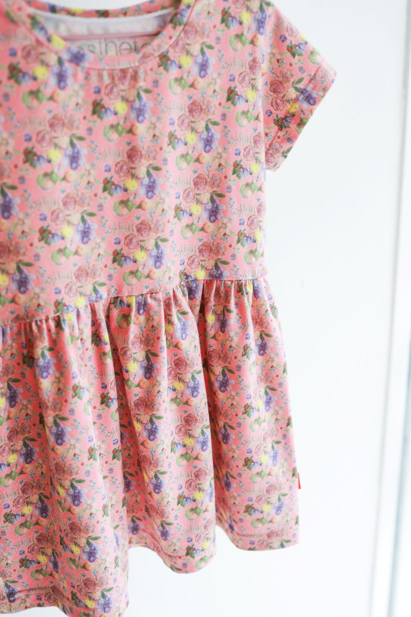 Organic cotton stretch jersey kids slip dress.