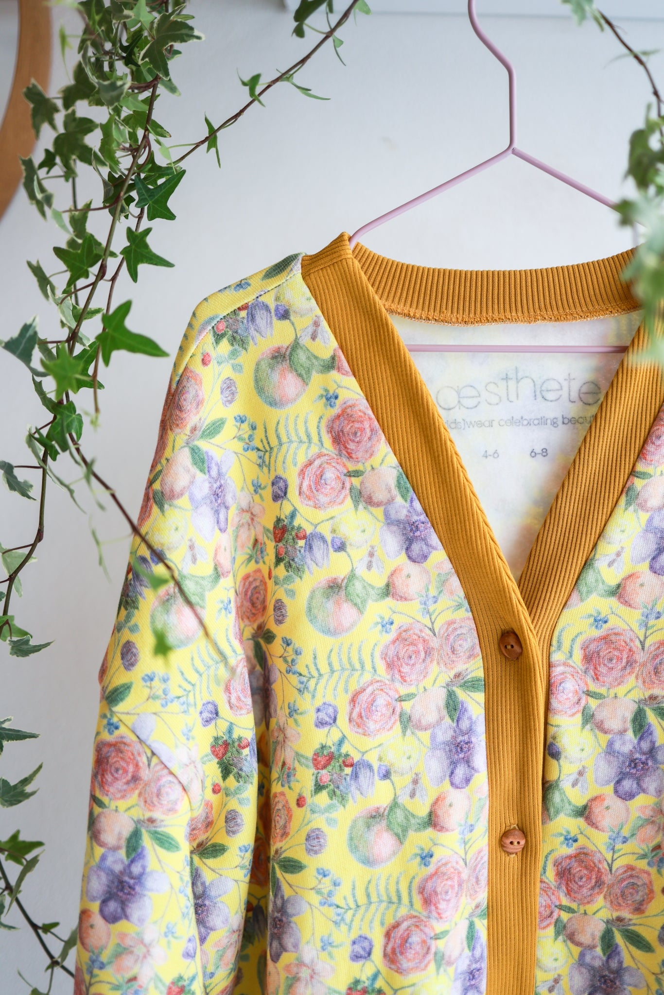 Kids organic cotton sweat oversized cardigan.