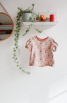 Organic cotton puffed sleeve kids top.