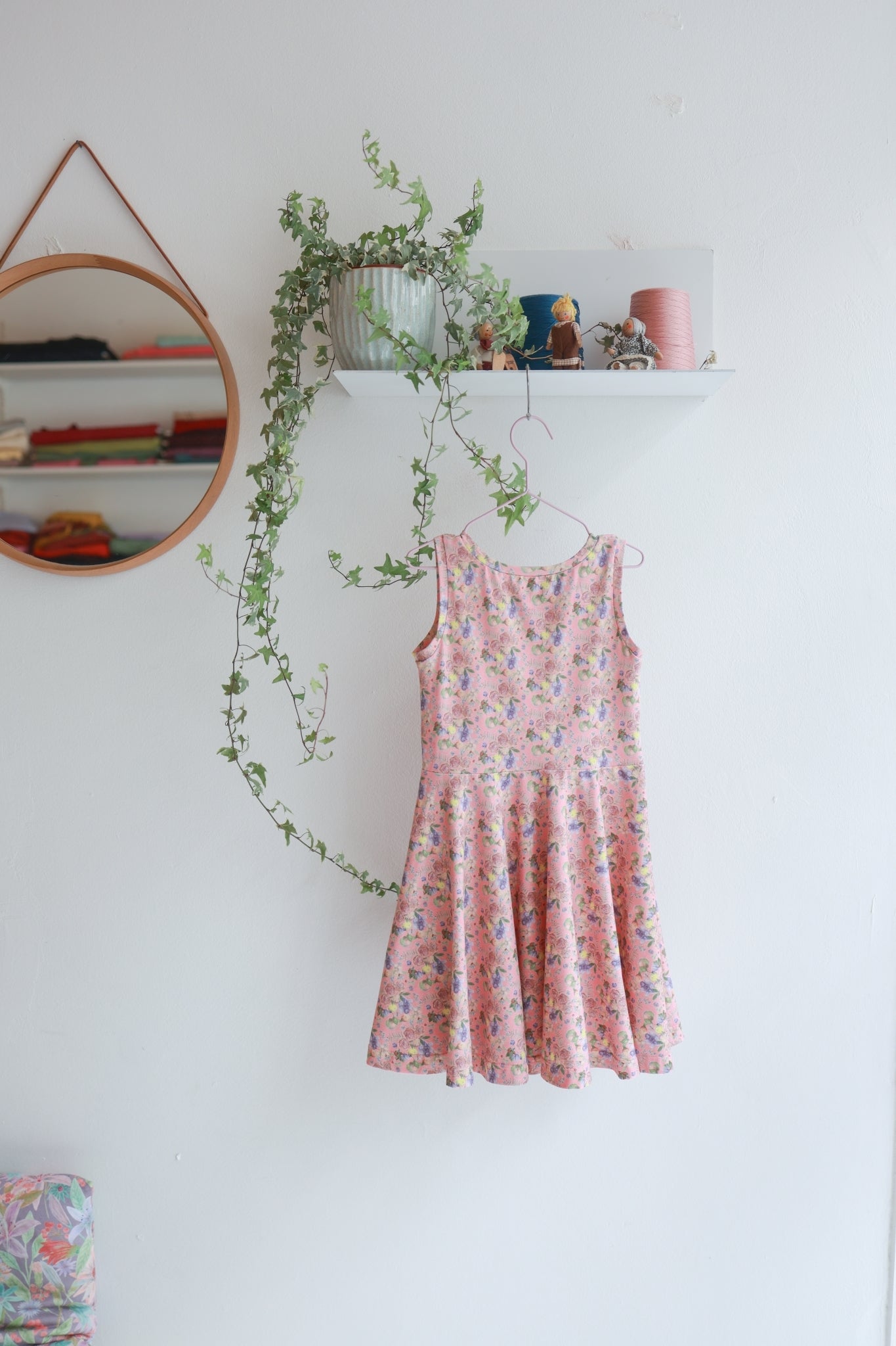 Kids sleeveless extra flared slip dress.