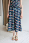 Women organic cotton stretch jersey flared long skirt.