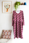 Women organic cotton stretch jersey long dress.