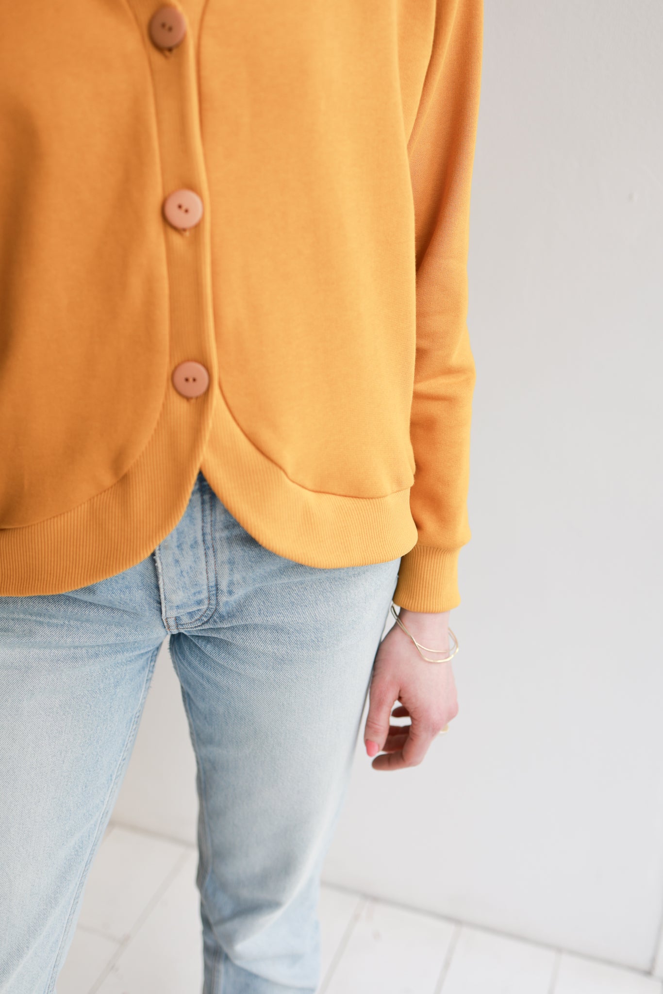 Organic cotton sweat women cardigan.