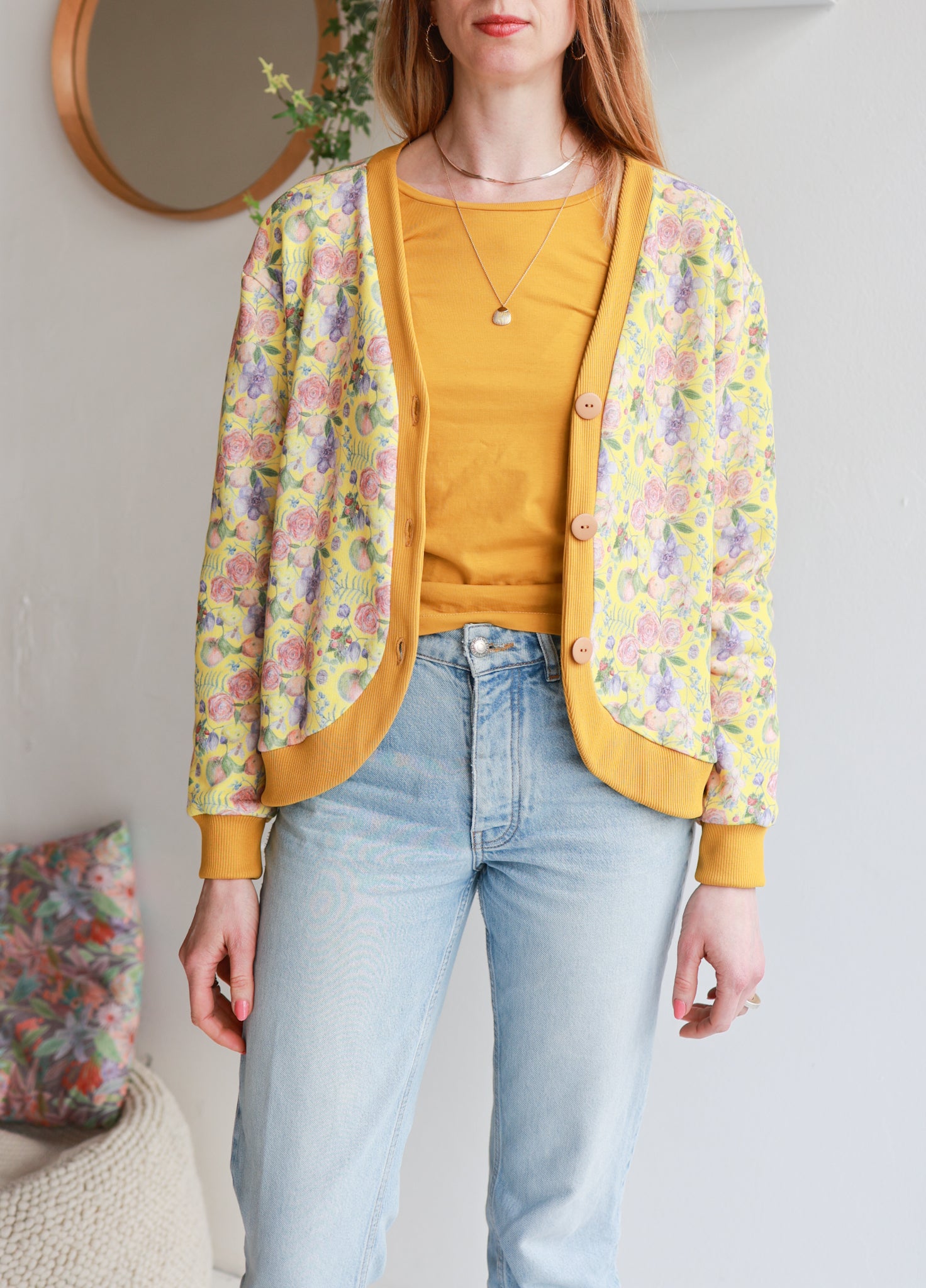Organic cotton sweat women cardigan.