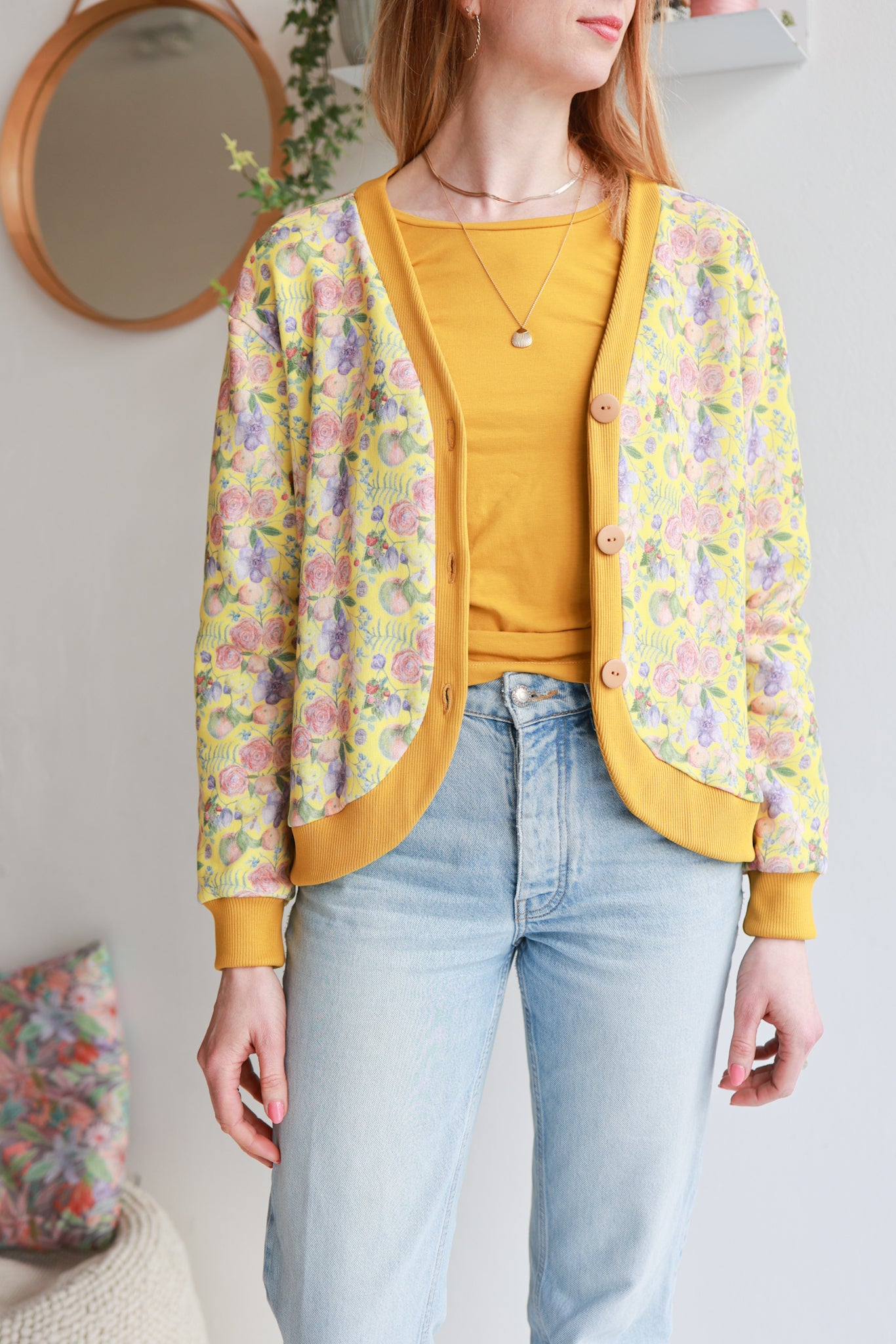 Organic cotton sweat women cardigan.