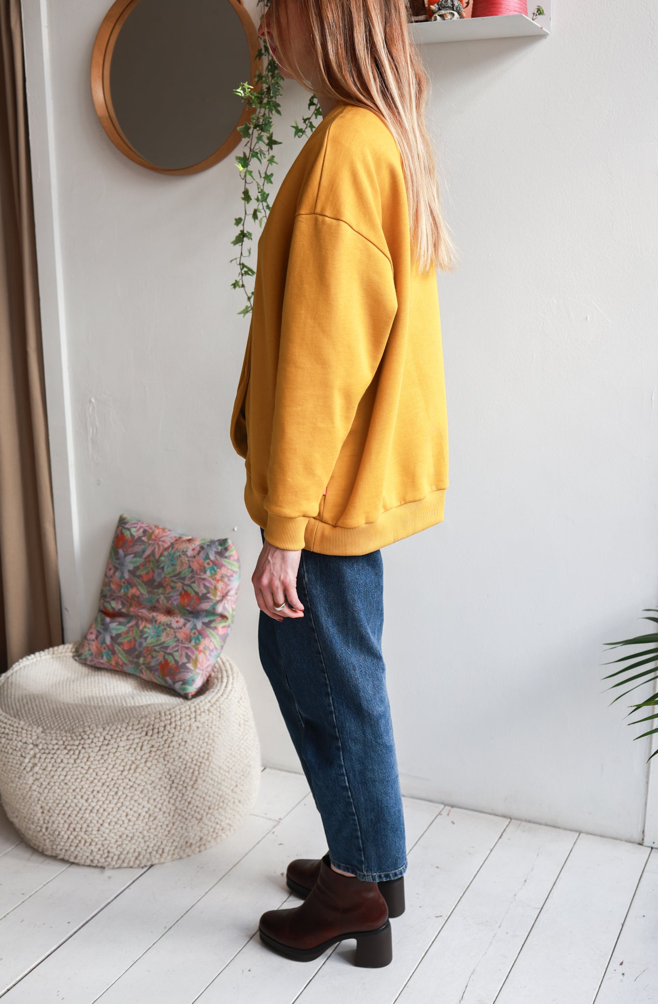 Organic cotton sweat women cardigan.