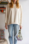 Women organic cotton round neck oversized sweatshirt.