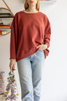 Women organic cotton round neck oversized sweatshirt.