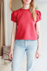 Organic cotton puffed sleeve women top.