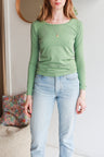 Organic cotton stretch jersey long sleeve women t-shirt.