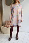 Women organic cotton slitted sweat dress.