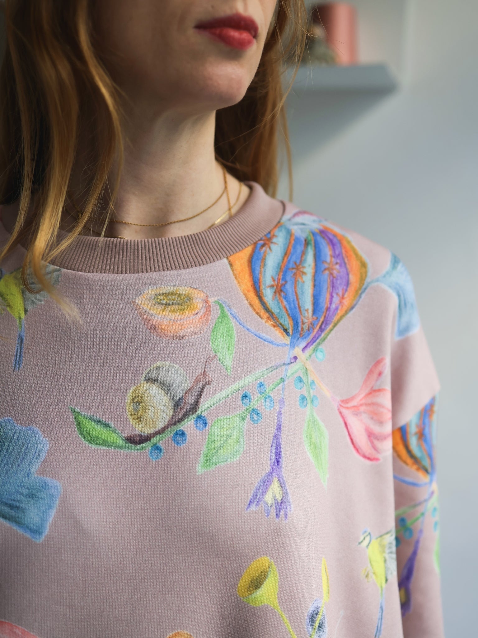 Women organic cotton slitted sweat dress.