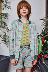 Kids organic cotton sweat bomber jacket.