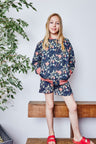 Kids organic cotton sweat bomber jacket.